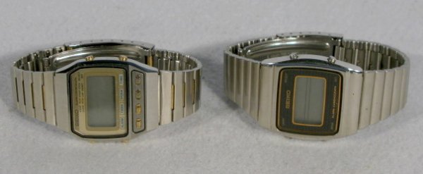 2 Seiko Digital Wrist Watches: 2 Seiko Digital Wrist Watches: 1.) Alarm chronograph with clear dial, alarm, timer, stop watch and time functions. Case no.131680. 2.) Stainless steel with several functions, clear dial, Japan stainle