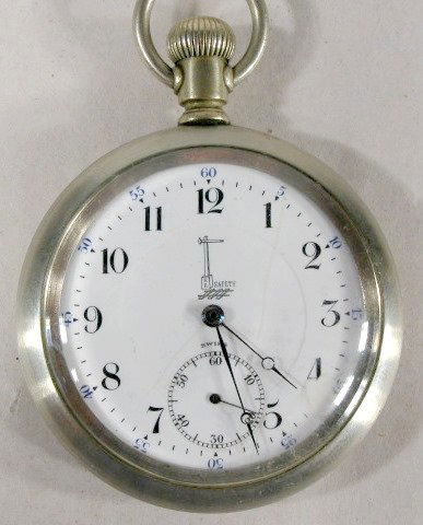 Henry Sandoz Tavannes 991 7J 16S Pocket Watch: Henry Sandoz Tavannes 991 7J 16S Pocket Watch: open face, serial #8,364,341, non-magnetic. (Dial hairlines & repair at the 4.) 2 1/8" wide and running at this time. All items sell As Is, Where Is, no