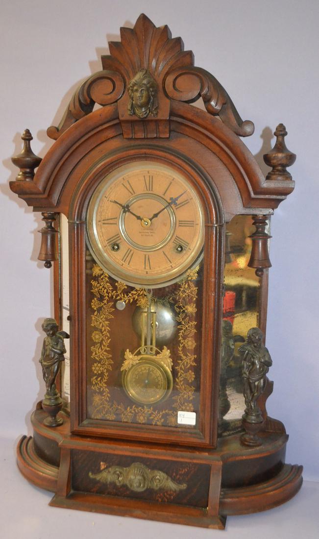 Antique Gilbert Mirror Sided Parlor Clock (1 of 8)