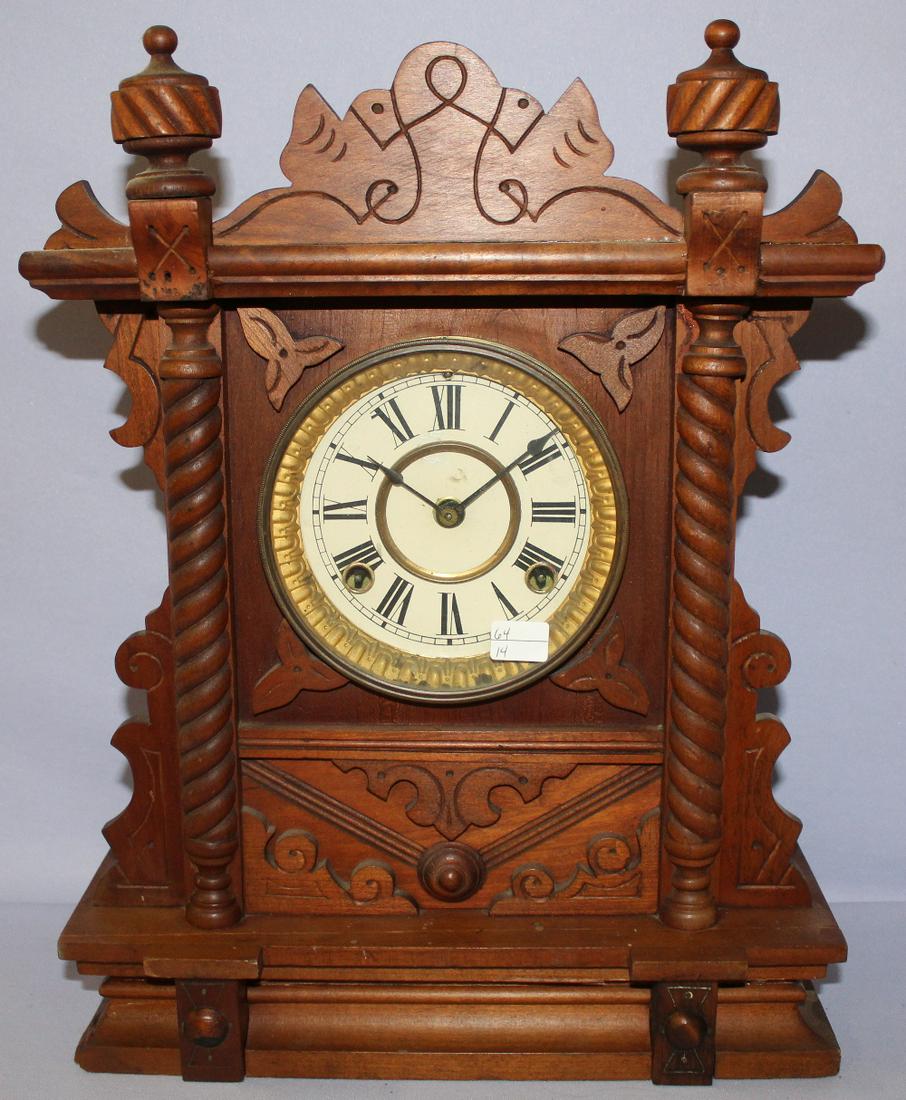 Antique Waterbury "Winona" Walnut Cabinet Clock (1 of 4)