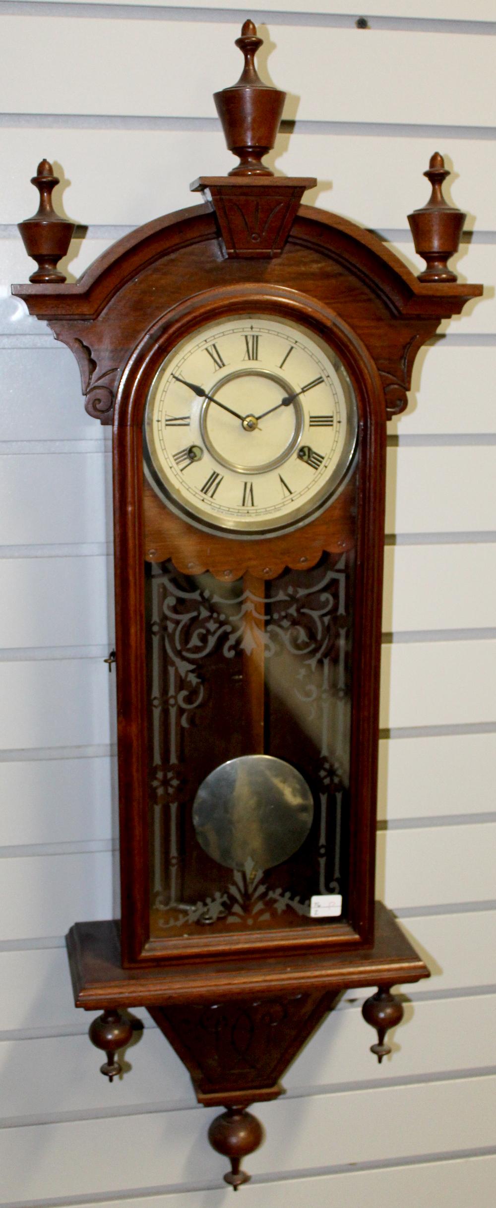 Antique New Haven Winnipeg Carved Walnut Clock (1 of 6)
