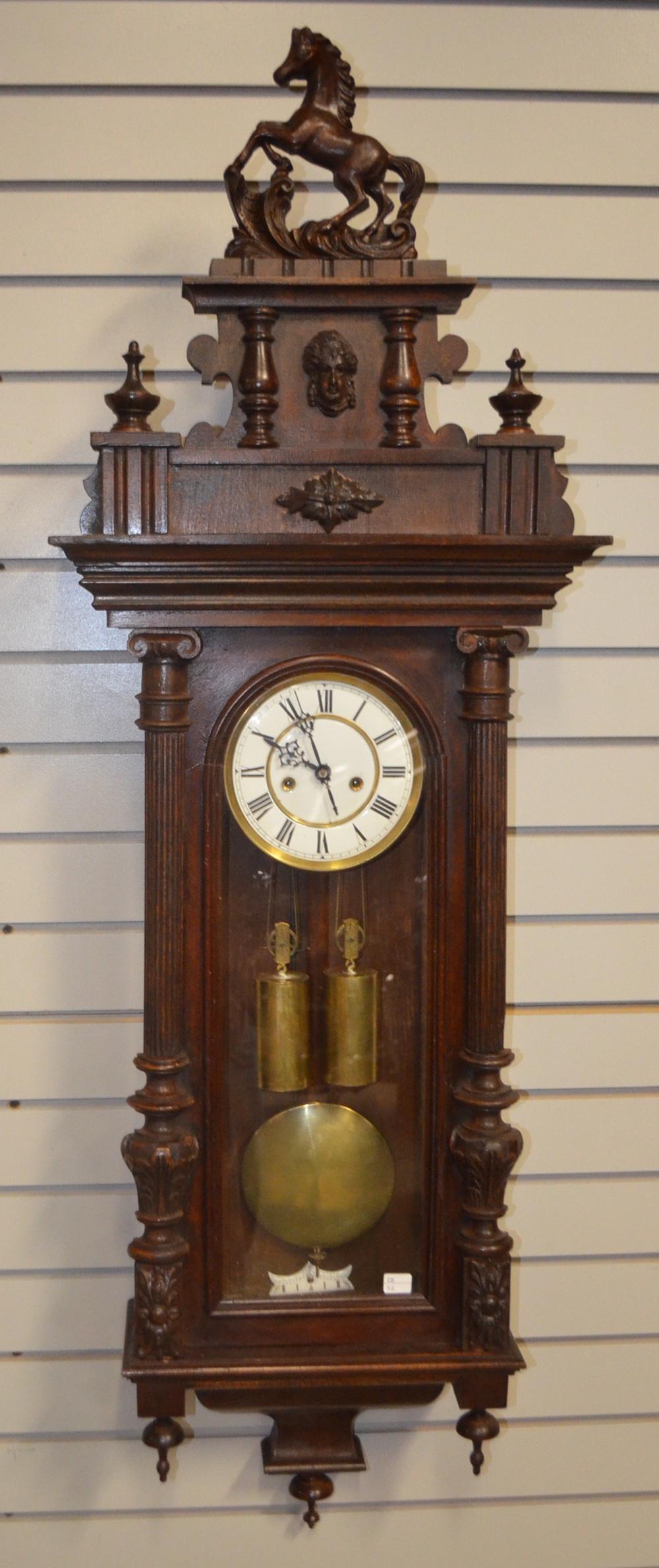 German 2 Weight Vienna Regulator Wall Clock (1 of 6)