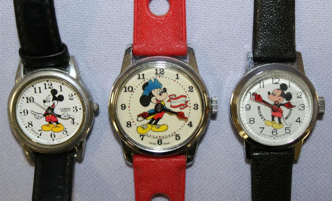 Lot of 3 Mickey Mouse Wrist Watches (1 of 8)