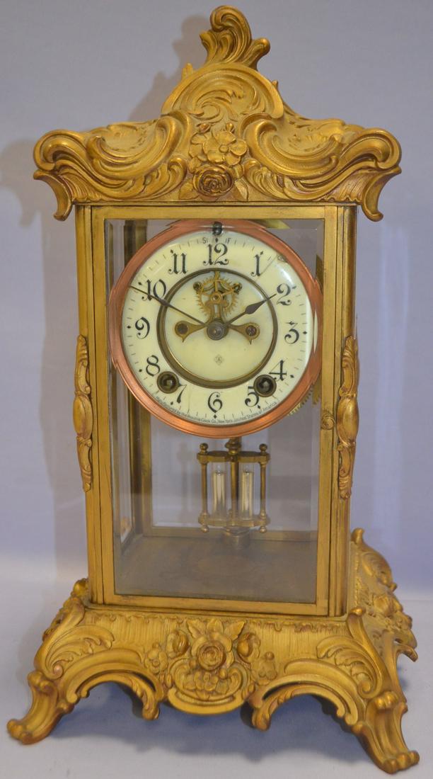 Ansonia "ZENITH" Crystal Regulator Mantle Clock (1 of 6)