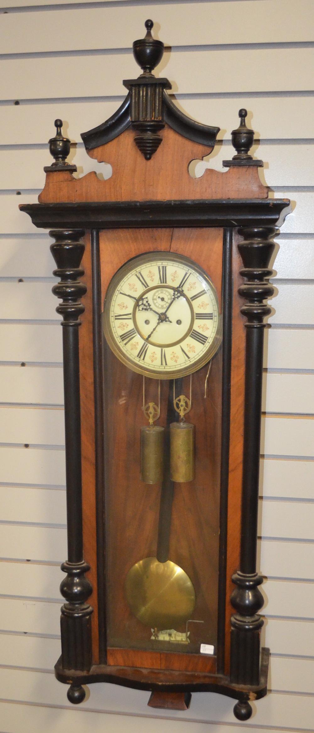 German 2 Weight Vienna Regulator Wall Clock (1 of 4)
