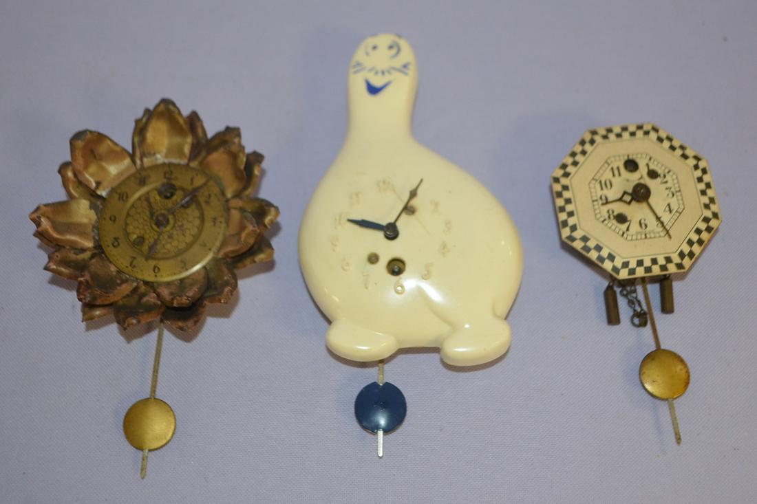 Lot of 3 Pendulette Wall Clock (1 of 6)