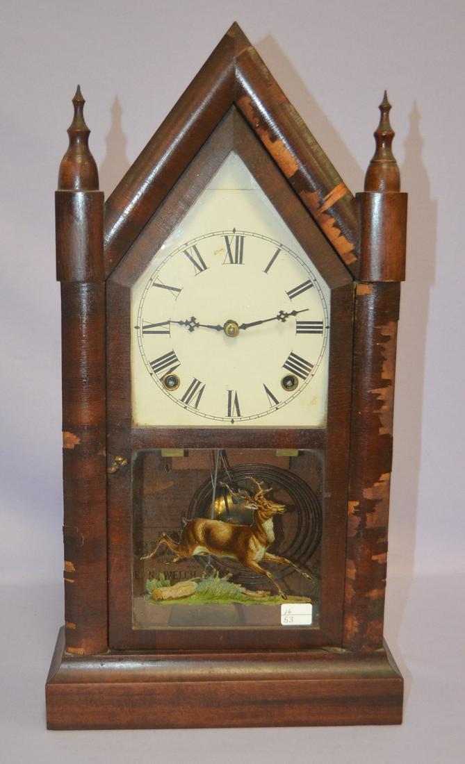 Antique EN Welch Large Gothic Steeple Clock (1 of 7)