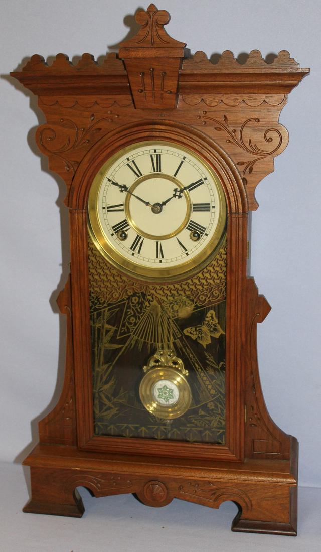 Antique Waterbury Sheffield Walnut Parlor Clock (1 of 7)
