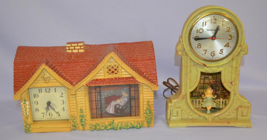 Lot of 2 Electric Animated Mantle Clock (1 of 7)