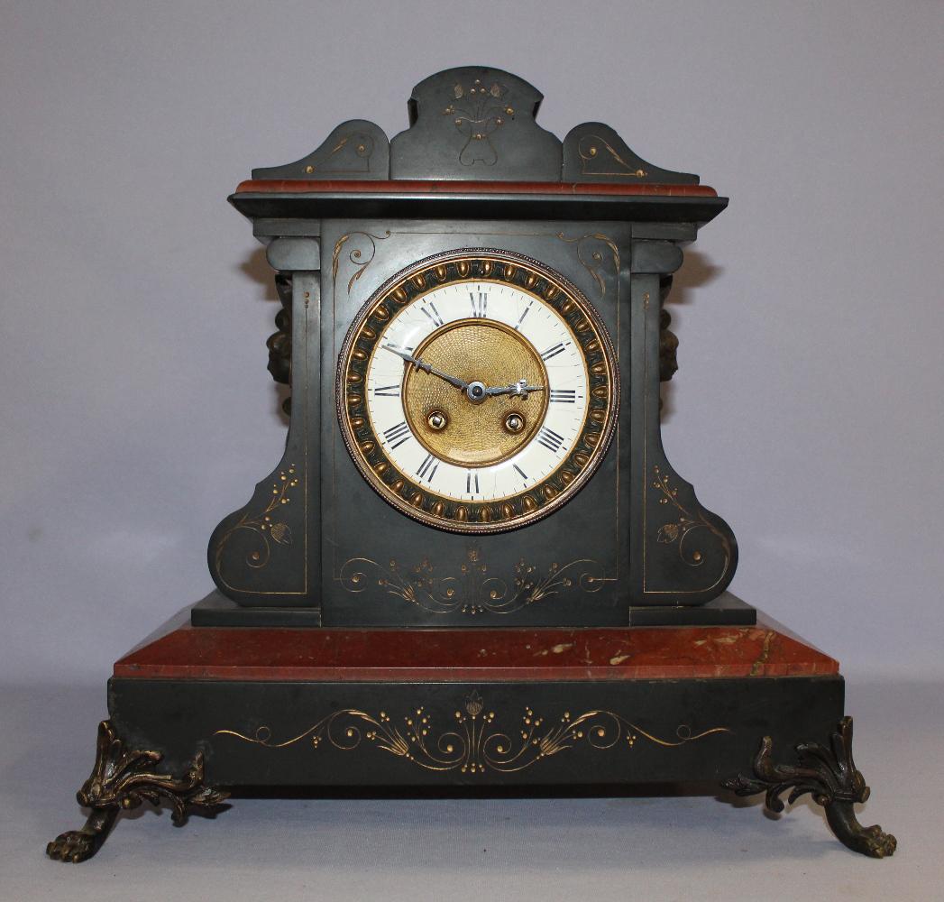 French Slate & Marble Edouard Serin Mantle (1 of 7)