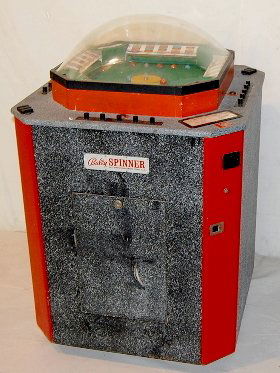 Bally Spinner Coin Operated Ball Game Spin Poker: Bally Spinner Coin Operated Ball Game Spin Poker: 10¢, high score, 1-4 players, push button 45" x 29" *** Please note, this item is F.O.B. Marshalltown, IA, you must make shipping arrangements. Thank