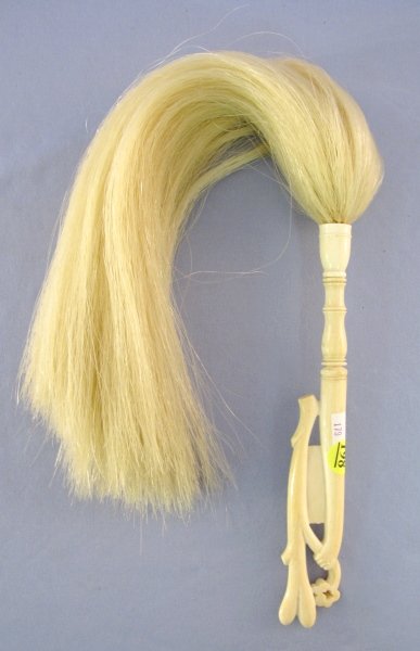 Ivory & Horse Hair Brush: Formed as a Arm