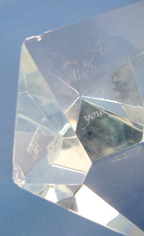 2 Steuben Crystal Paperweights: Boulder & Prism - 7