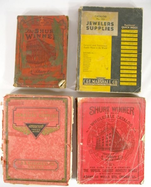4 Vintage Jeweler's Catalogs, Chicago: 4 Vintage Jeweler's Catalogs, Chicago: 1.) The Shure Winner #103, 1924 2.) The Shure Winner #138, 1942 3.) C & E Marshall Co. #125 4.) C & E Marshall Co. #52, 1925 (All show wear) All items sell As Is