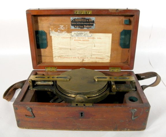 J. Casartelli & Sons Gimbel's Compass Mining Dial: J. Casartelli & Sons Gimbel's Compass Mining Dial: circa 1870; Manchester; with box 4 1/2" x 13" All items sell As Is, Where Is, no guarantees of any kind. We accept Mastercard & Visa, no paypal, no p