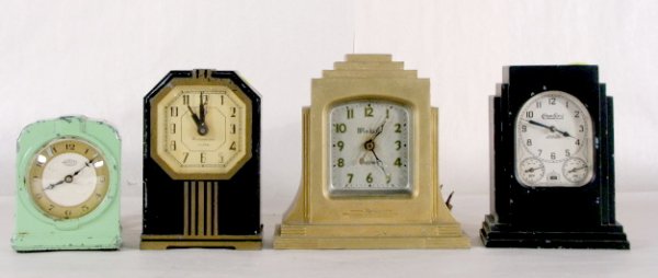4 Vintage Electric Metal Cased Clocks