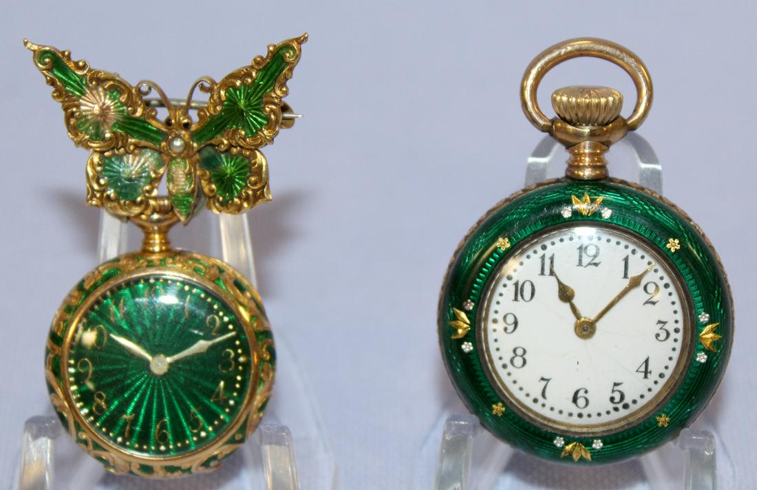 2 15J Pendant Watches - One 14K, One Sterling (1 of 10)