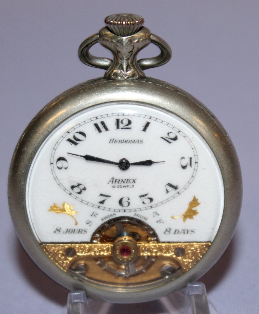 Arnex Hebdomas 15J 8 Day Pocket Watch (1 of 5)