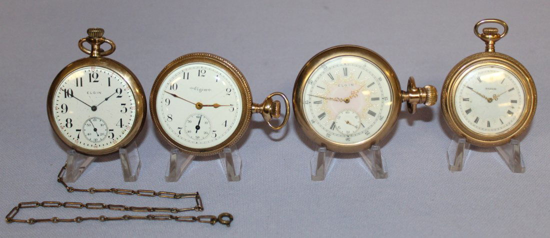 4 Elgin OF Pocket Watches - 7-17J (1 of 11)