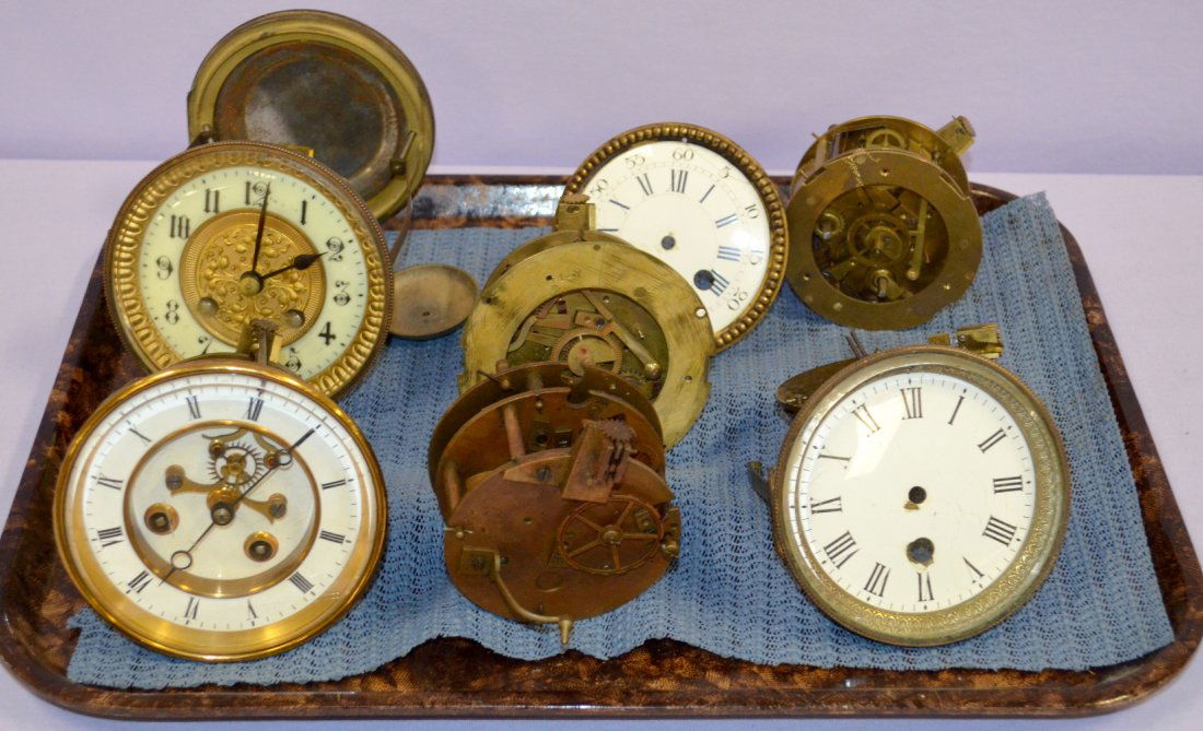6 French Mantle Clock Movements (1 of 6)