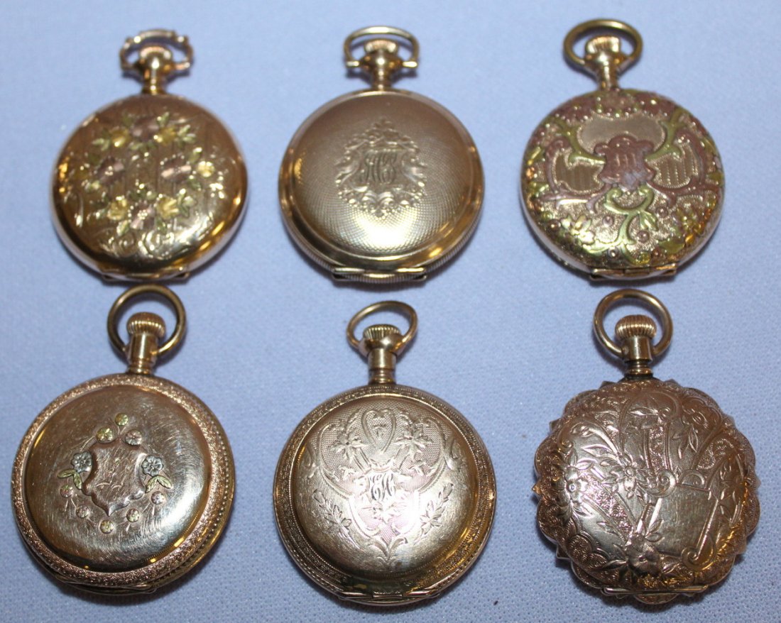 6 Elgin 11-17J 0S HC Pocket Watches (1 of 9)