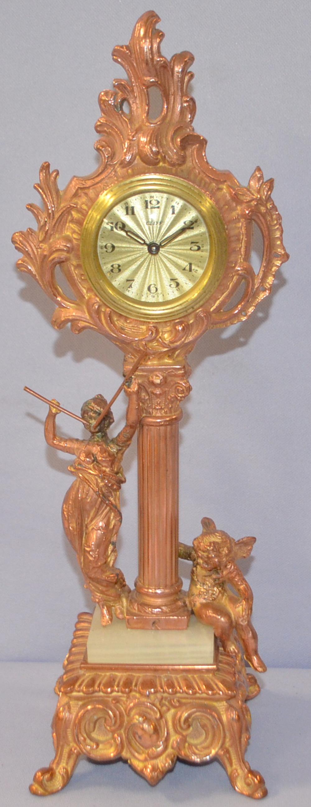 Art Nouveau Clock w/ Lady & Cherub (1 of 6)