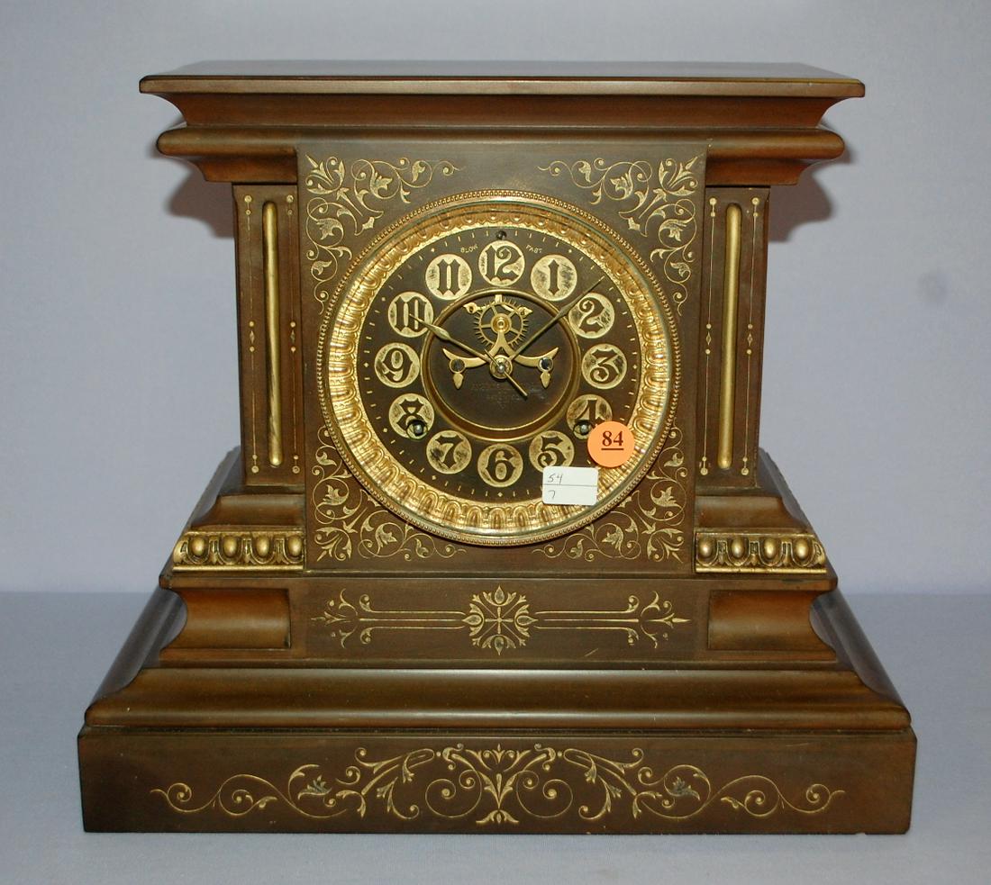 Ansonia Shelf Clock with Gold Inlay (1 of 4)