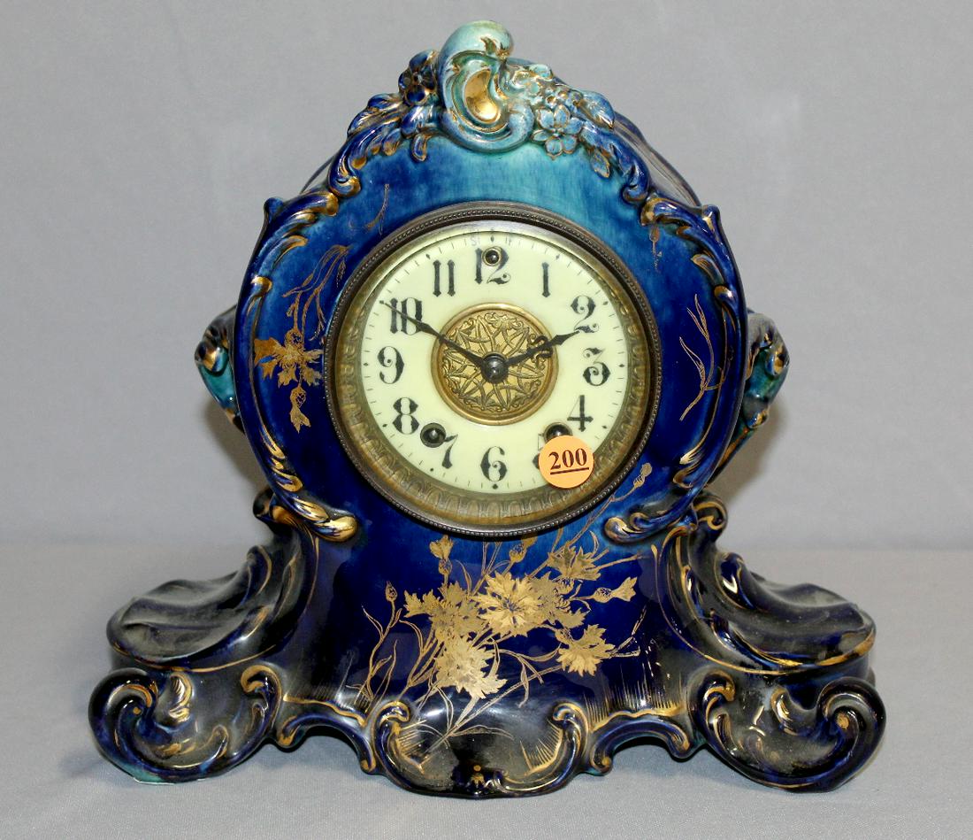 French Cobalt Blue Porcelain Clock (1 of 5)