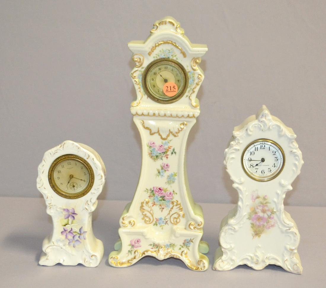 3 Miniature White China Clocks (1 of 7)