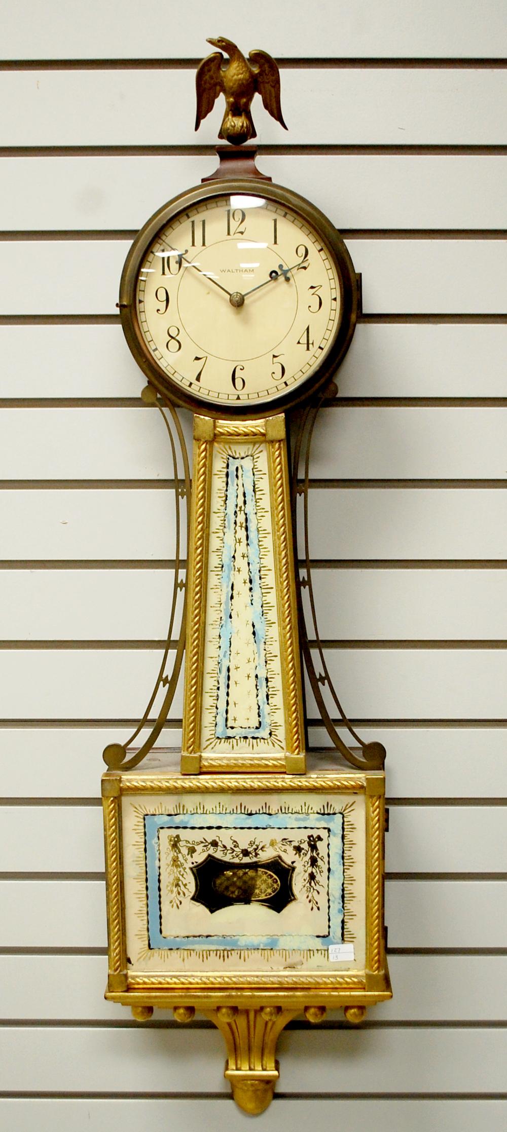 Antique Waltham Weight Driven Banjo Clock (1 of 9)
