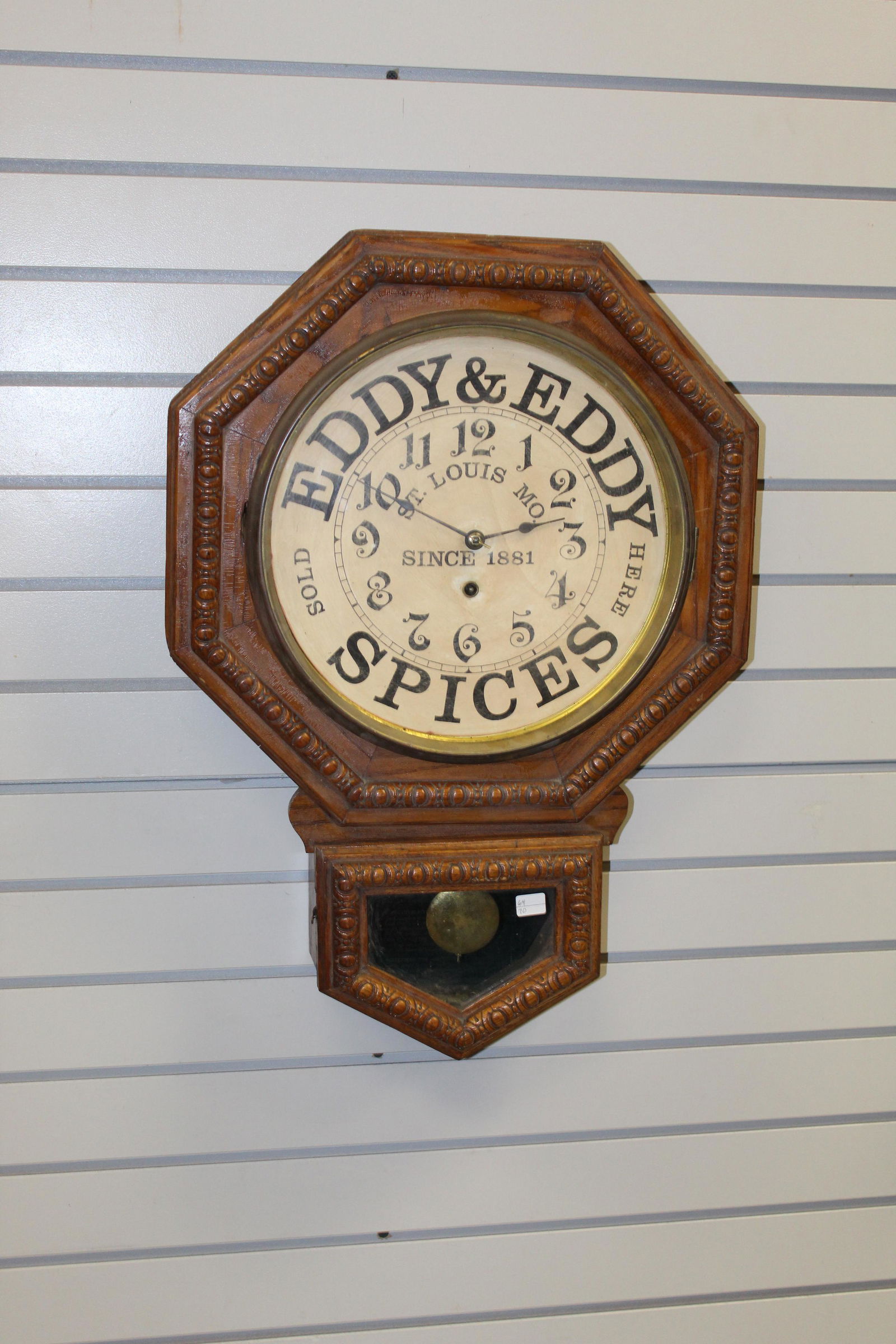 Antique Waterbury Octagon Short Drop, Advertising Wall (1 of 4)