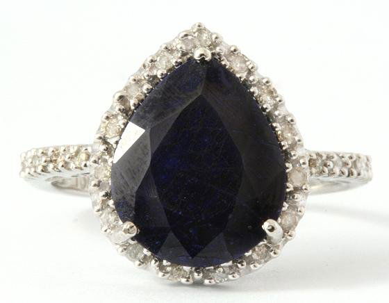 4.82ctw Sapphire & Diamond 10K White Gold Ring: 4.82ctw Sapphire & Diamond 10K White Gold Ring All items sell As Is, Where Is, no guarantees of any kind. We accept Mastercard & Visa, no paypal, no personal checks, no money orders, no wire transfers