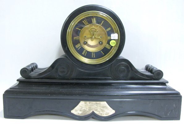 French Slate Clock w/Railroad Presentation