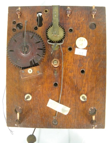 Terry Type Wood Clock Works: Terry Type Wood Clock Works: Appears to be complete, but sells as is. 8" x 6 1/2" All items sell As Is, Where Is, no guarantees of any kind. We accept Mastercard & Visa, no paypal, no personal checks,