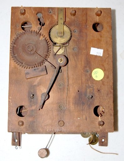 Antique Terry Type Wood Clock Works: Antique Terry Type Wood Clock Works: sells as is. 8" x 6 1/2" All items sell As Is, Where Is, no guarantees of any kind. We accept Mastercard & Visa, no paypal, no personal checks, no money orders, no