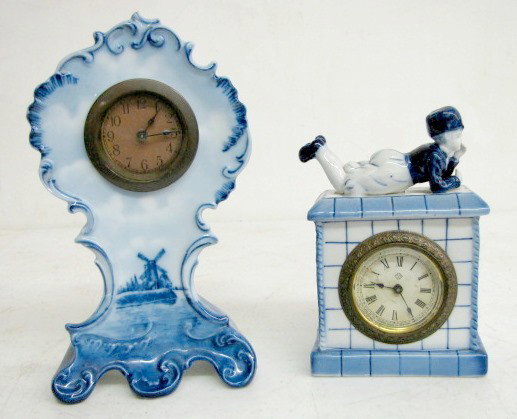 2 Delft Novelty Clocks
