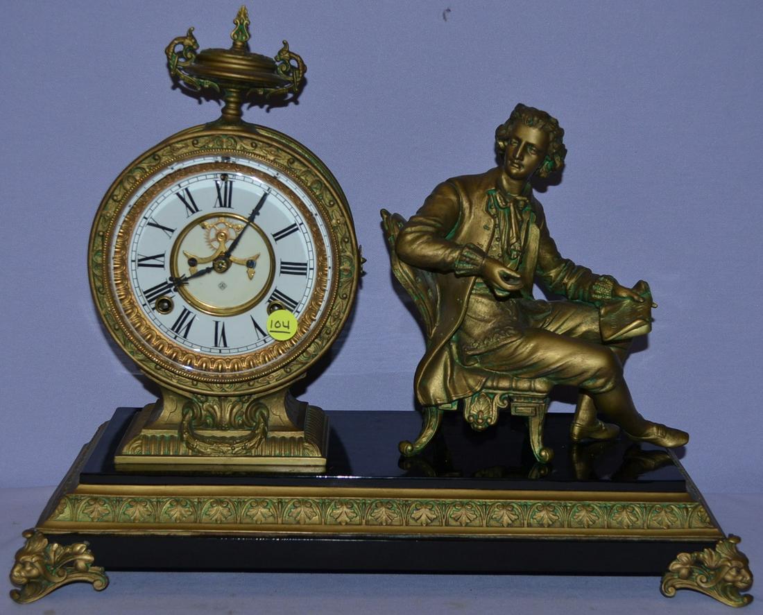 Antique Ansonia Mozart Statue Clock (1 of 5)