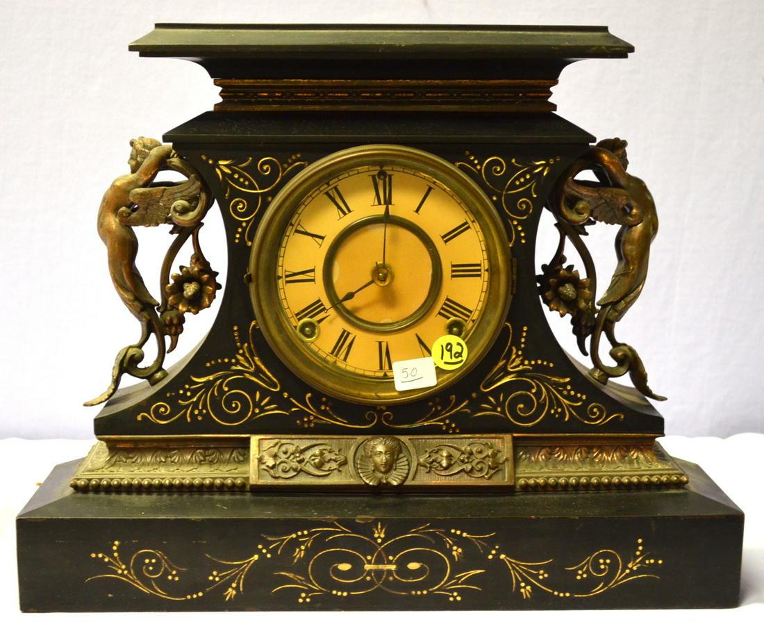 Antique Iron Case Mantle Clock (1 of 5)
