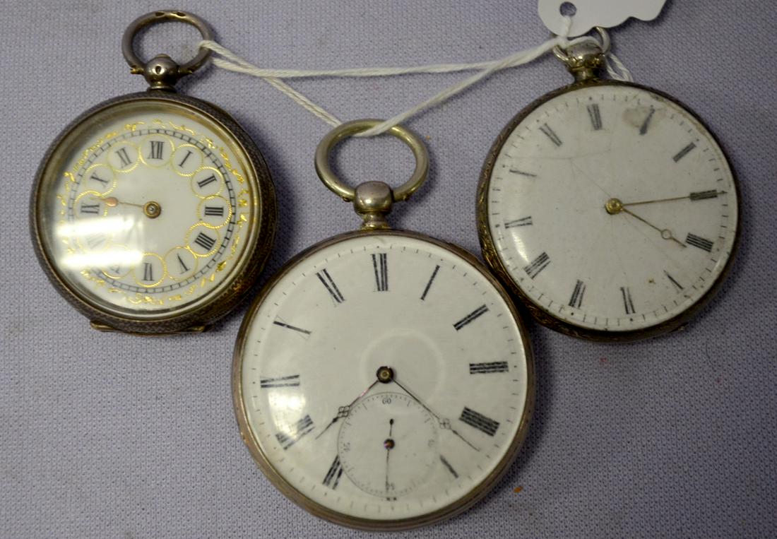 3 Silver Pocket Watches (1 of 7)