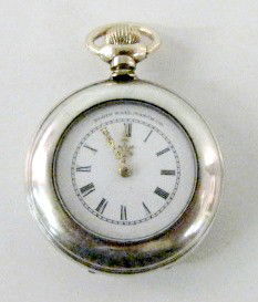 Elgin 0S OF No.5202617 Sterling Pocket Watch: Elgin 0S OF No.5202617 Sterling Pocket Watch: the hinged sterling silver case was made by C.W. Mfg. Co., No.221384 (numbers are very faint). The case back has gold bird, leaf and flowers in 3 colors.