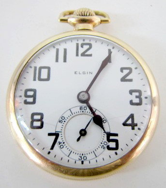 Elgin B.W. Raymond 21J 16S OF LS SBB Pocket Watch: Elgin B.W. Raymond 21J 16S OF LS SBB Pocket Watch: serial no.31415582, adjusted 5 positions. In a yellow B&B Royal 20yr case, numbered 6274919. (Not running. The owner states it was recently serviced.