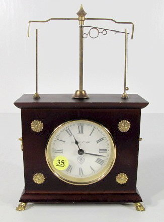 Jerome & Co. Holinvar Clock: Jerome & Co. Holinvar Clock: Pat. Oct. 9th, 1883 is on the 3 1/2" dial. (Winds ok, but doesn't want to run.) 10 1/4" x 6 1/4" All items sell As Is, Where Is, no guarantees of any kind. We accept Maste