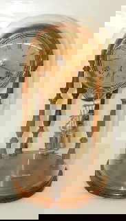 E.N. Welch Dome Clock: E.N. Welch Dome Clock: 8 day time with bell strike and original 6" dial. With a Welch key. (The dial has darkened and looks like it is missing something around the bezel. Strike is not proper.) 16" an