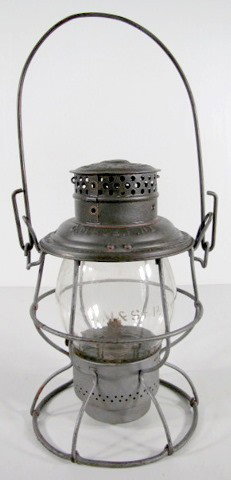 Adlake C.M. & St P. RY. Railroad Lantern: Adlake C.M. & St P. RY. (Chicago Milwaukee & St. Paul Railway) Railroad Lantern: top marked Adlake Reliable The Adams & Westlake Co. New York, Chicago, Phila.; top skirt marked C.M. & St P. RY. with p