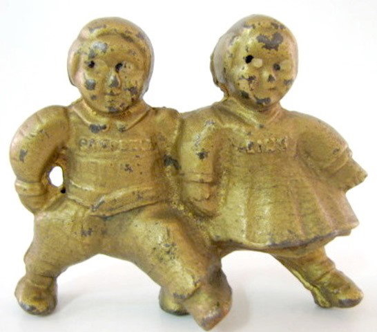 A.C. Williams Cast Iron Campbell Kids Bank: A.C. Williams Cast Iron Campbell Kids Bank: original paint. (Some paint chips and wear; in as played with condition.) 3 3/8" All items sell As Is, Where Is, no guarantees of any kind. We accept Master