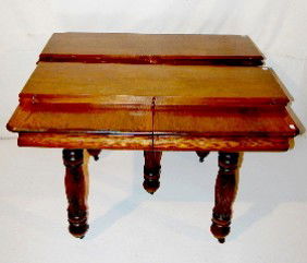 173F: Antique 5 Leg Square Oak Dining Room Table 173F: Antique 5 Leg Square Oak Dining Room Table