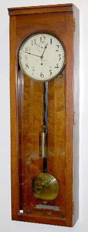 Mahogany Seth Thomas 60 Beat Wall Regulator: Mahogany Seth Thomas 60 Beat Weight Driven Wall Regulator: Time only, has pendulum and weight (Slight wear to case.) 55" This clock is F.O.B. Marshalltown, you, the buyer must make packing and shippin
