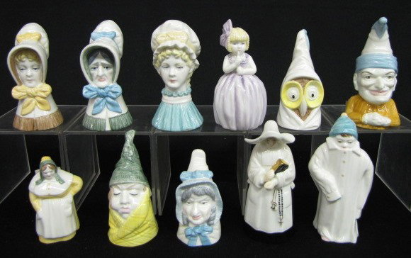11 Marked Royal Worcester China Characters: 11 Marked Royal Worcester China Characters: 1.) 1976 Punch 2.) 1976 Mr. Caudle 3.) 1976 Mrs. Caudle 4.) 1976 Young Girl 5.) 1976 Old Woman 6.) 1976 Mob Cap 7.) 1976 Hush 8.) 1976 Owl 9.) 1976 Toddle 1