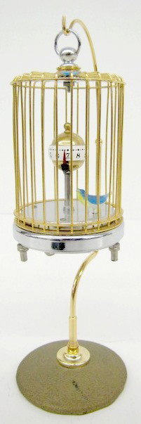Japan Annular Dial Bird Cage Clock: Japan Annular Dial Bird Cage Clock: working at this time. 8 1/2" All items sell As Is, Where Is, no guarantees of any kind. We accept Mastercard & Visa, no paypal, no personal checks, no money orders,