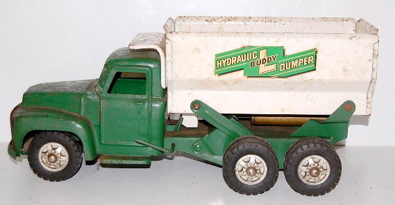 Steel Buddy L Hydraulic Dumper Toy, 20": Steel Buddy L Hydraulic Dumper Toy, 20": good labels; all original. (Corrosion to metal.) 20" All items sell As Is, Where Is, no guarantees of any kind. We accept Mastercard & Visa, no paypal, no pers
